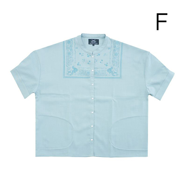 バンダナ柄ＢＯＸシャツ　Ｆ　水浅葱　 わちふぃーるど ダヤン バンダナ柄BOXシャツ F 水浅葱 わちふぃーるど ダヤン : わ