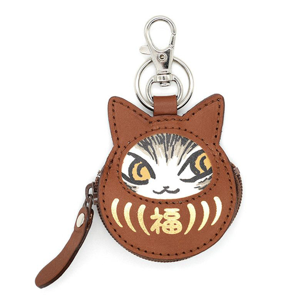 Fc猫だるま小銭キー 茶・ダヤン わちふぃーるど ダヤン ネコ : わちふ