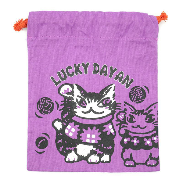 128-2 JNo.1289 ダヤン 巾着? わちふぃーるど（WachiField） 猫のダヤン ぬいぐるみ巾着 わちふぃー