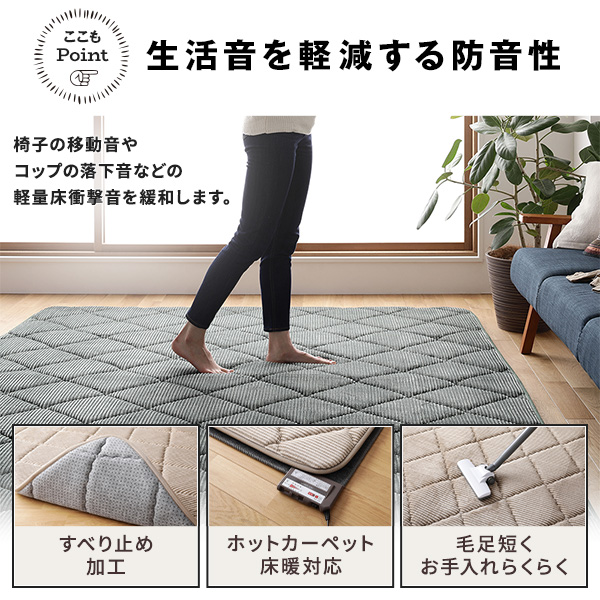 ラグ こたつ敷き布団 こたつ 布団 約185×240cm グレー 防音