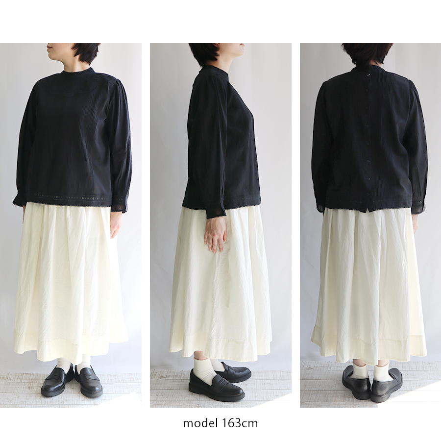 リバーレース＆ピンタック刺繍ブラウス【Fanaka】 リバーレース＆ピンタック刺繍ブラウス【Fanaka】 : W Pocket