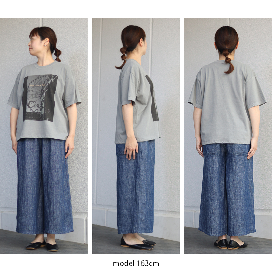 コットンTシャツ　ピグメント 観覧車【ICHI／イチ】 コットンTシャツ ピグメント 観覧車【ICHI／イチ】 : W Pocket