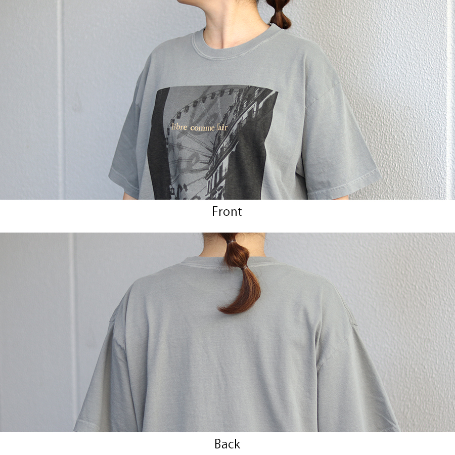 コットンTシャツ　ピグメント 観覧車【ICHI／イチ】 コットンTシャツ ピグメント 観覧車【ICHI／イチ】 : W Pocket