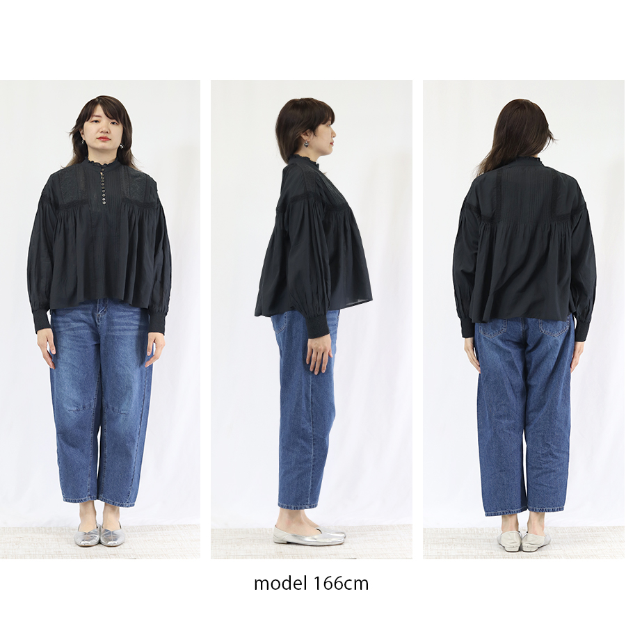 Fanaka 新品・タグ付き　コットンレース　ブラウス　スタンドネック Fanaka 新品・タグ付き コットンレース ブラウス スタンドネック