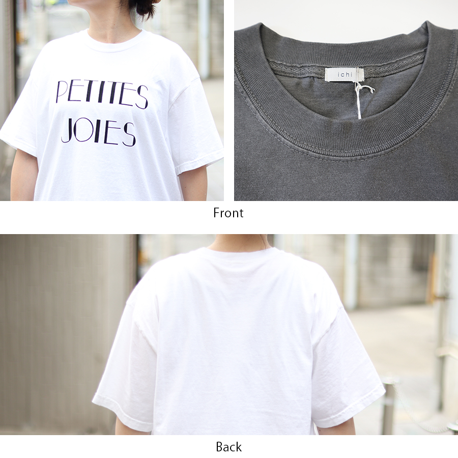 コットンピグメントTシャツ　PETITES　JOIES 【ICHI／イチ】ロゴT 半袖 五分袖 |  | 05