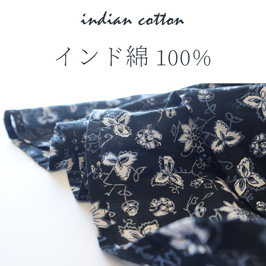 花柄半袖インド綿ワンピース 【Little Market】インド綿 100 ワンピース レディース 涼しい 夏 |  | 09