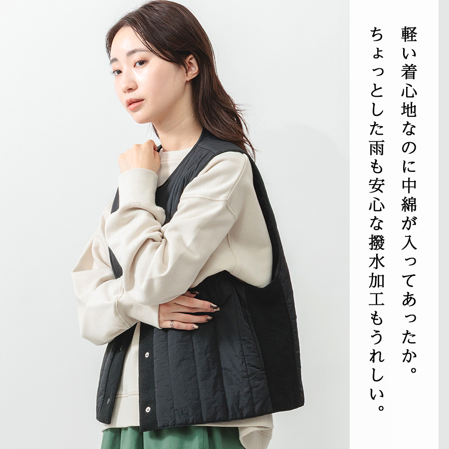 萌モユル　変形デザインベスト中綿入り 撥水中綿リバーシブルベスト 【M.M.O.】 : W Pocket - 通販 - Yahoo