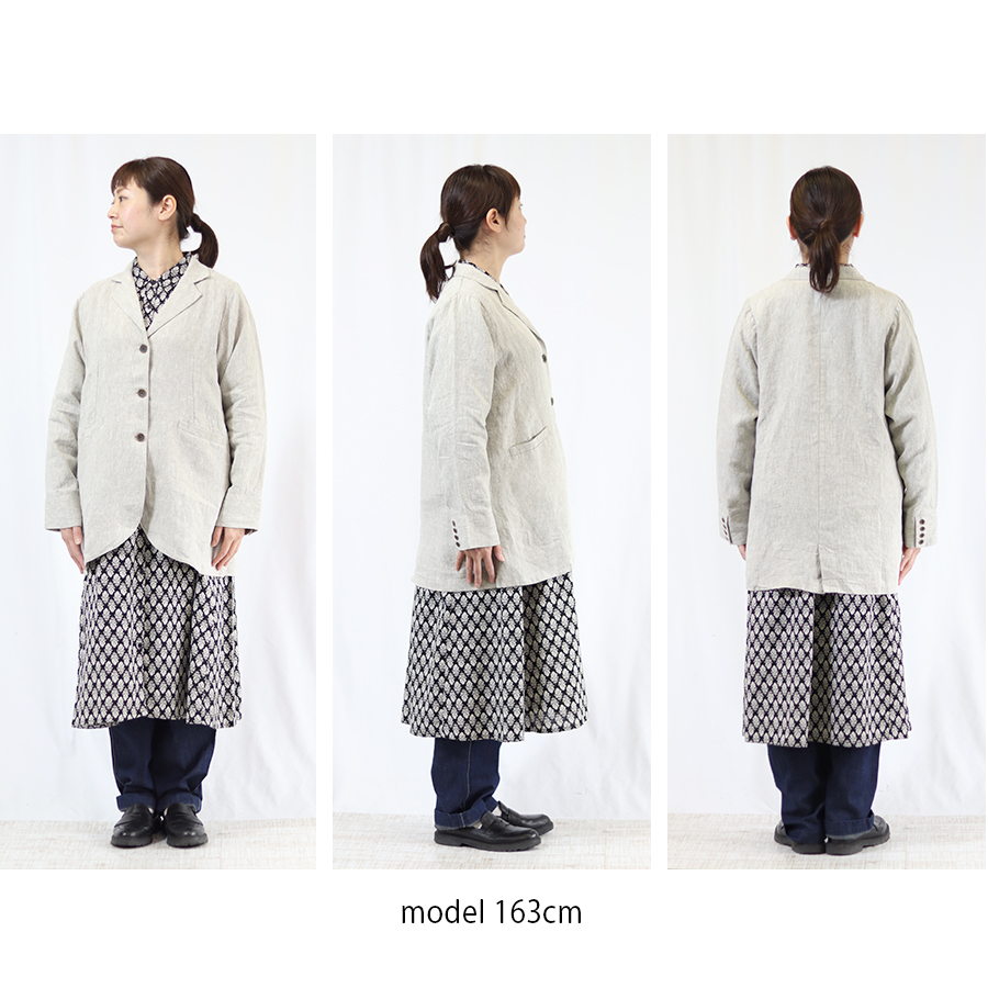 9番手リネンテーラードジャケット 08mab 麻100％ レディース 春 |  | 09