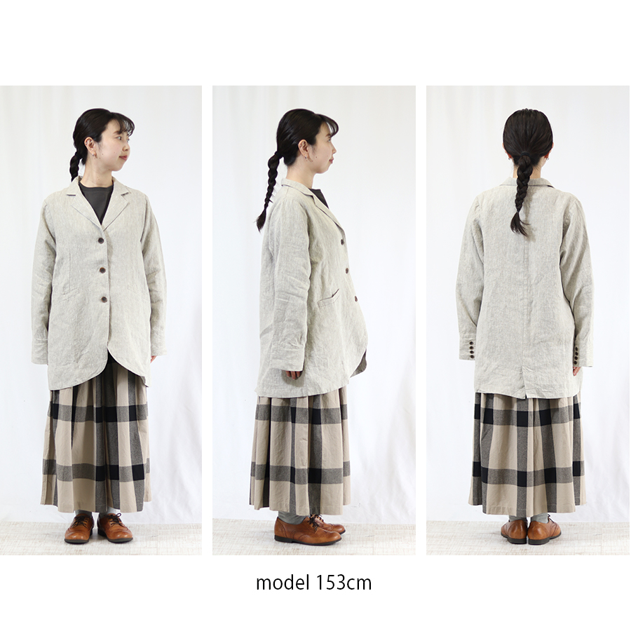 9番手リネンテーラードジャケット 08mab 麻100％ レディース 春 |  | 08