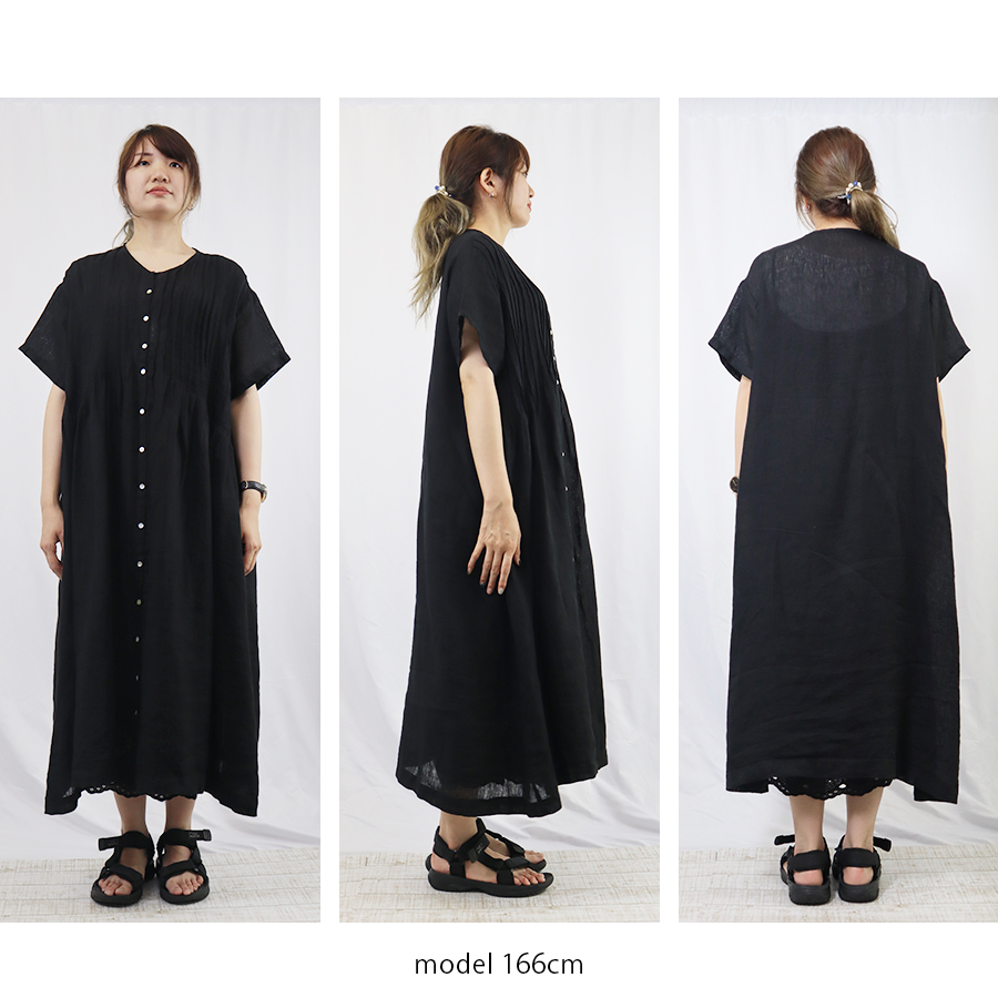 リネンシャンブレーピンタックワンピース 08Mab : W Pocket - 通販