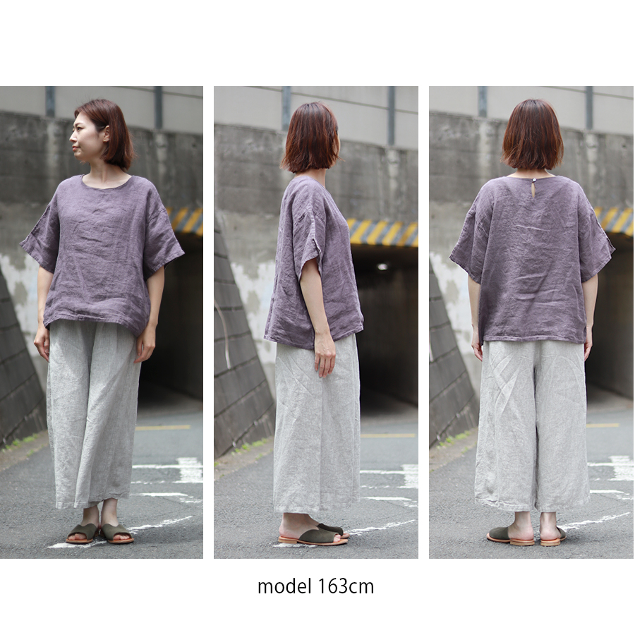 リネンシャンブレー袖スリットブラウス 08Mab リネンシャンブレー袖スリットブラウス 08Mab : W Pocket - 通販
