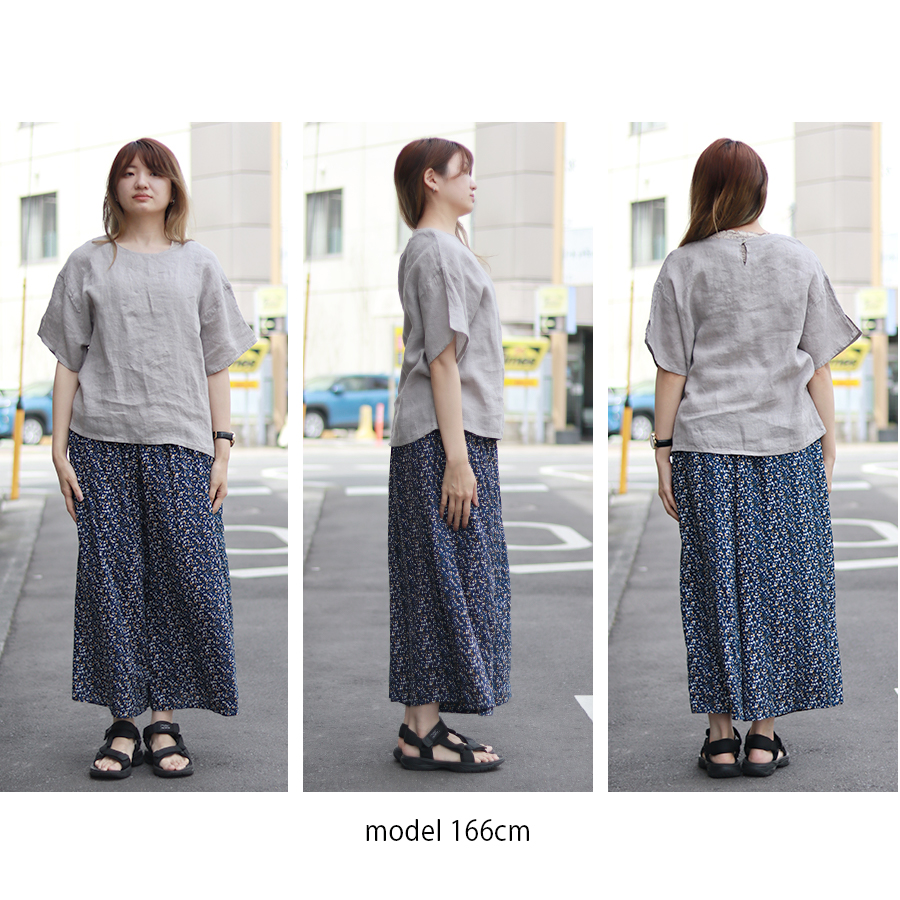 リネンシャンブレー袖スリットブラウス 08Mab リネンシャンブレー袖スリットブラウス 08Mab : W Pocket - 通販