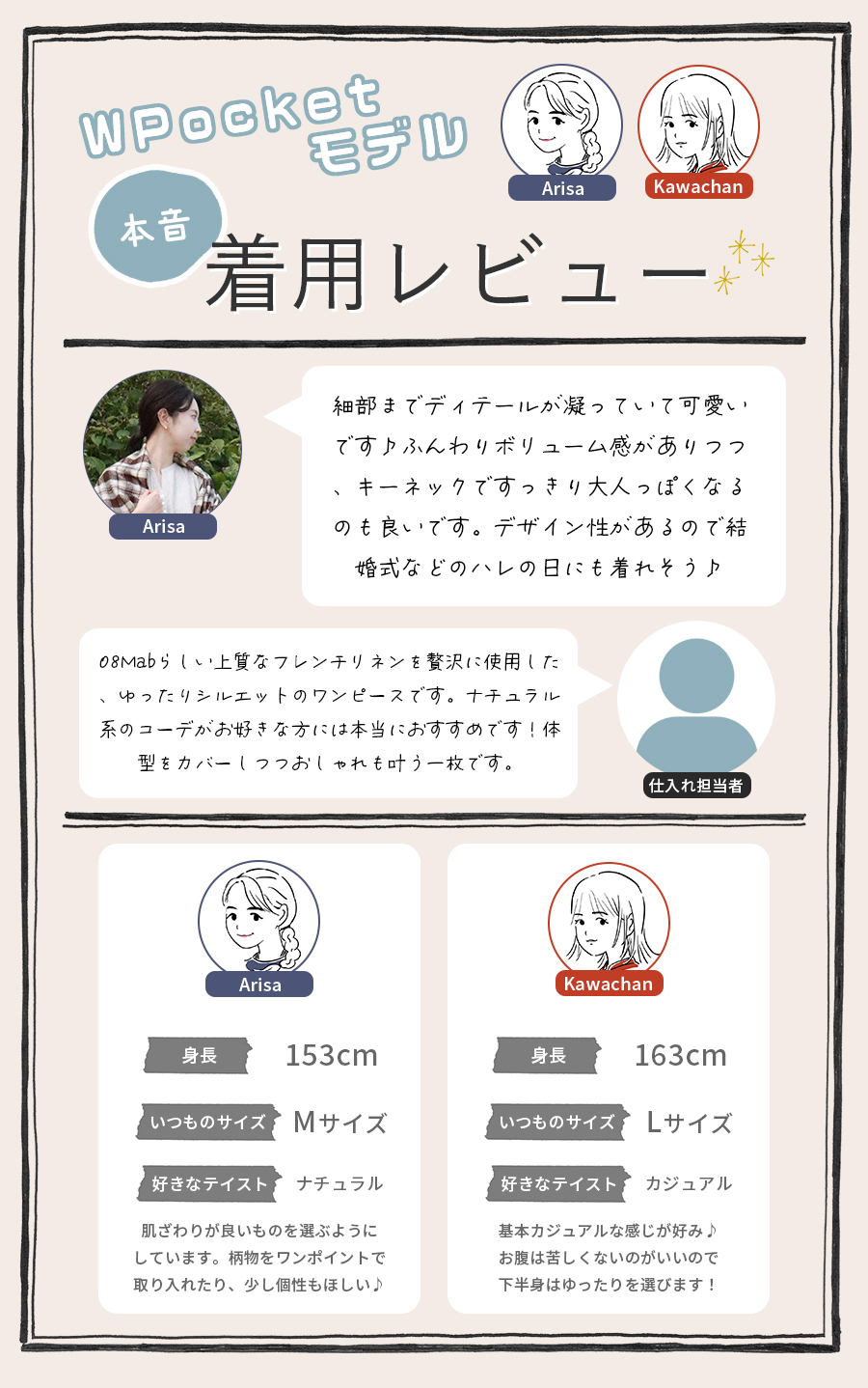 14番手リネンピンタック長袖ワンピース 08Mab |  | 17