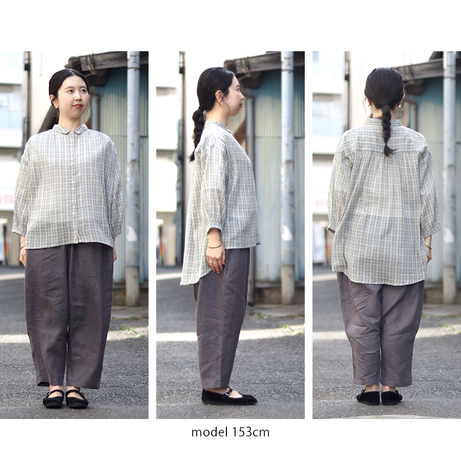 チェック柄コットンワッシャーブラウス 【M.M.O.】綿100％ シアーシャツチュニック |  | 11