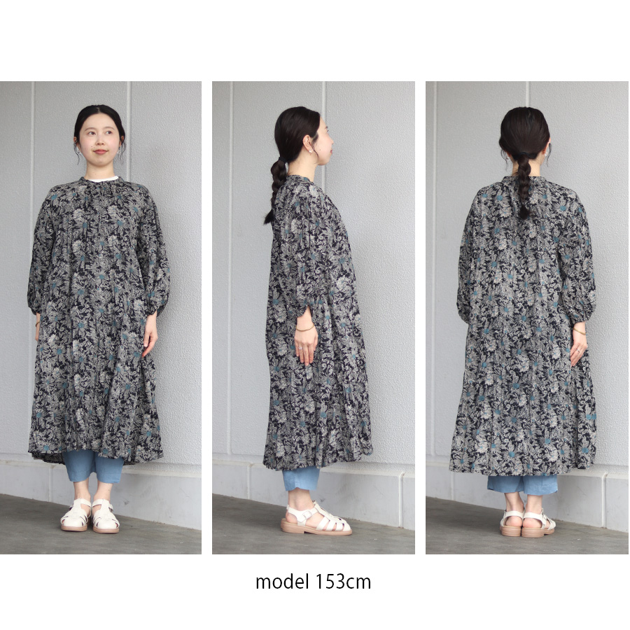 花柄コットンクリンクルワンピース　m.m.o.　インド綿 |  | 09