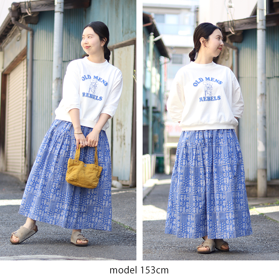 花柄インド綿スカート 【M.M.O.】プリントティアードスカート 夏 春