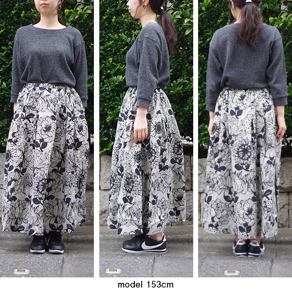 綿麻 花柄スカート 夏 裏地付き オシャレ 大人かわいい |  | 12