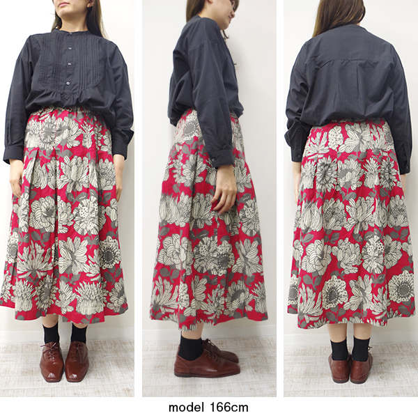 綿麻 花柄スカート 夏 裏地付き オシャレ 大人かわいい |  | 14