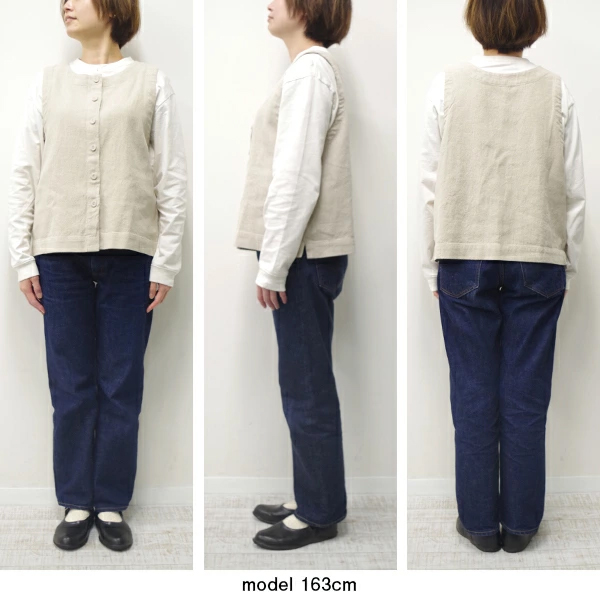 ベスト レディース 春 秋 麻 綿 トップス 重ね着 おしゃれ |  | 09