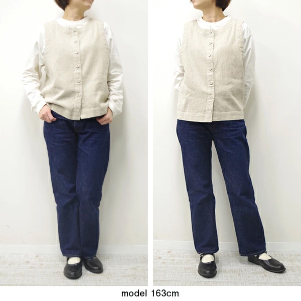 ベスト レディース 春 秋 麻 綿 トップス 重ね着 おしゃれ |  | 05