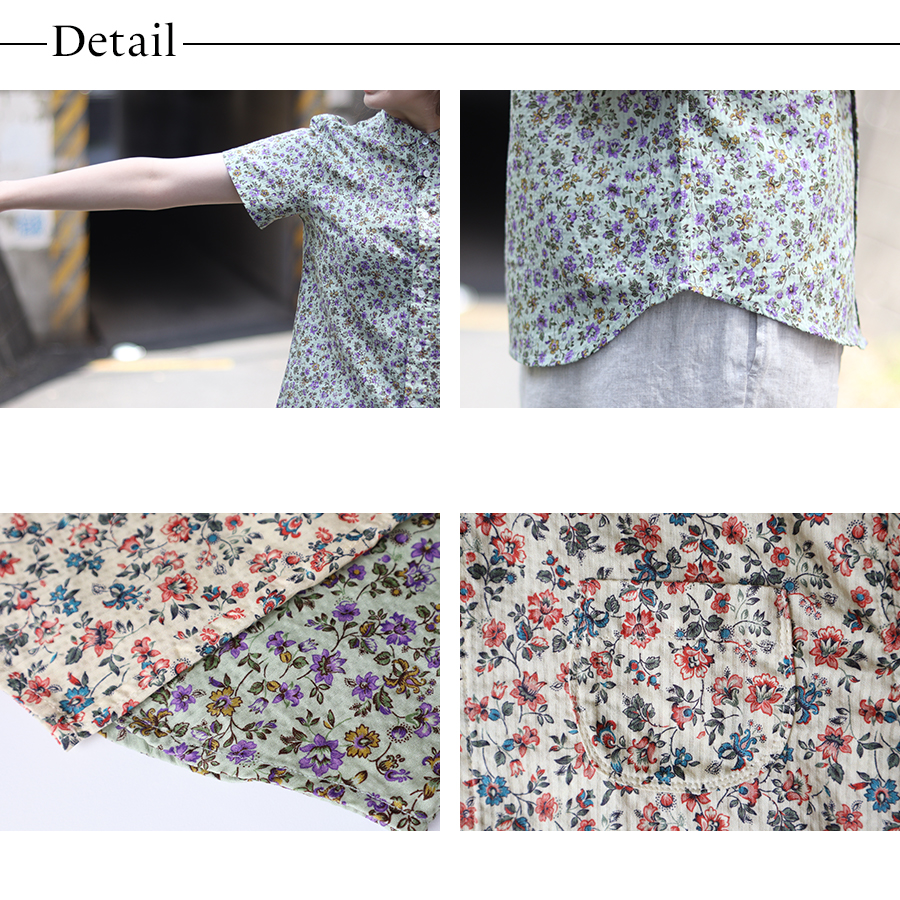 『Little Garden』ラウンドカラーH/Sシャツ GRANDMA MAMA DAUGHTER　 Little Garden』ラウンドカラーH/Sシャツ GRANDMA MAMA DAUGHTER