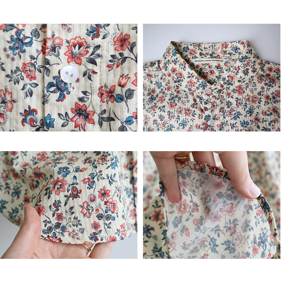 『Little Garden』ラウンドカラーH/Sシャツ GRANDMA MAMA DAUGHTER　 Little Garden』ラウンドカラーH/Sシャツ KATO` GRANDMA MAMA