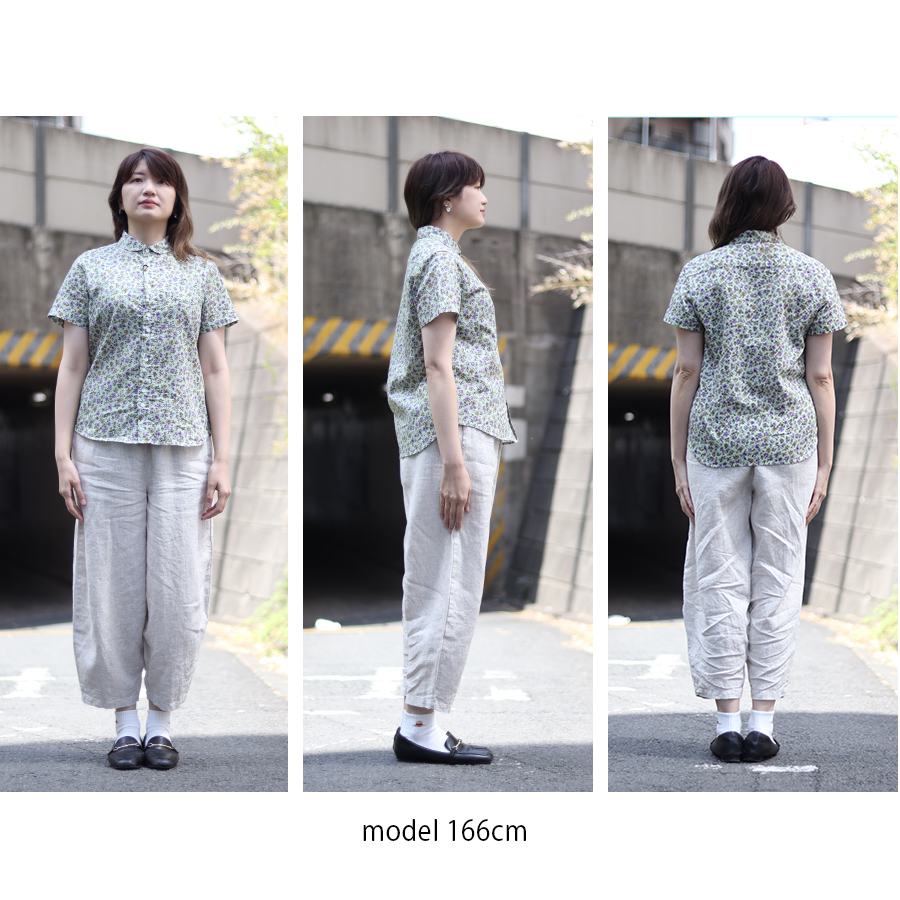 『Little Garden』ラウンドカラーH/Sシャツ GRANDMA MAMA DAUGHTER　 Little Garden』ラウンドカラーH/Sシャツ GRANDMA MAMA DAUGHTER