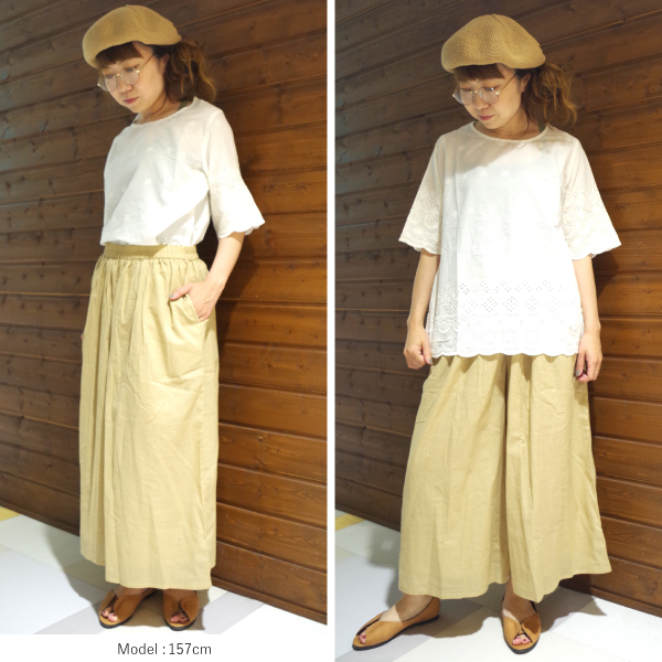 柄＆無地コットンフレアパンツ PAGE ONE |  | 02