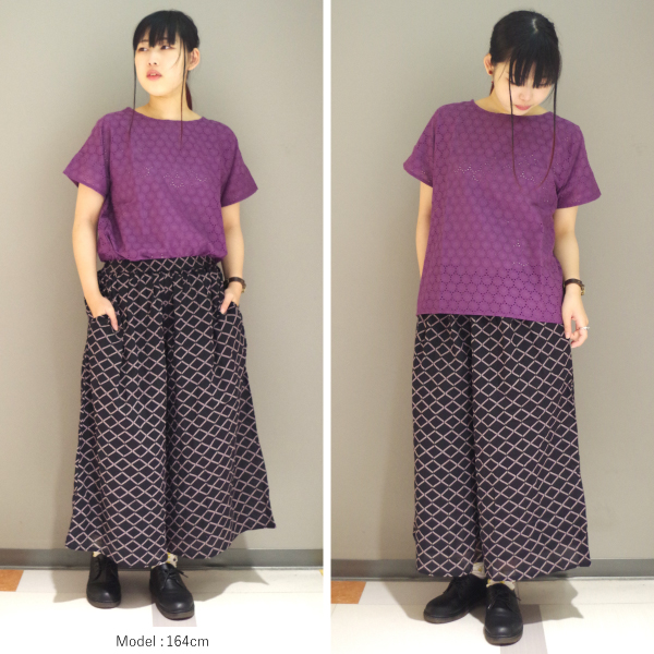 柄＆無地コットンフレアパンツ PAGE ONE |  | 04