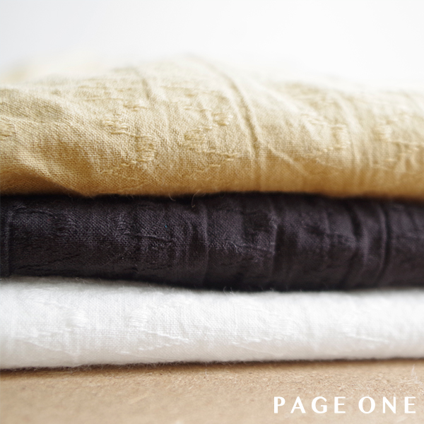 コットンドビーフロントタック七分袖ブラウス PAGE ONE |  | 01