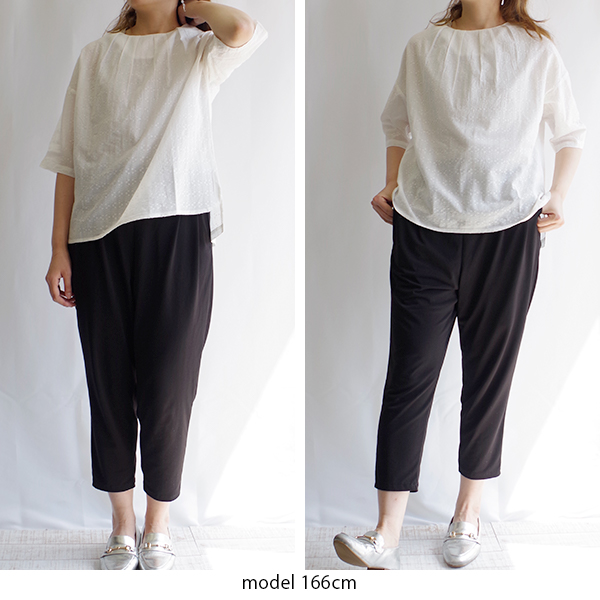 コットンドビーフロントタック七分袖ブラウス PAGE ONE |  | 04