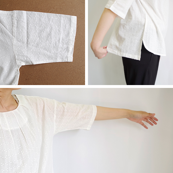 コットンドビーフロントタック七分袖ブラウス PAGE ONE |  | 07