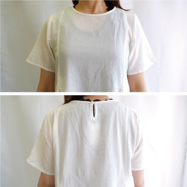 コットンドビータック入り半袖ブラウス PAGE ONE |  | 05