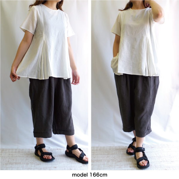 コットンドビータック入り半袖ブラウス PAGE ONE |  | 02