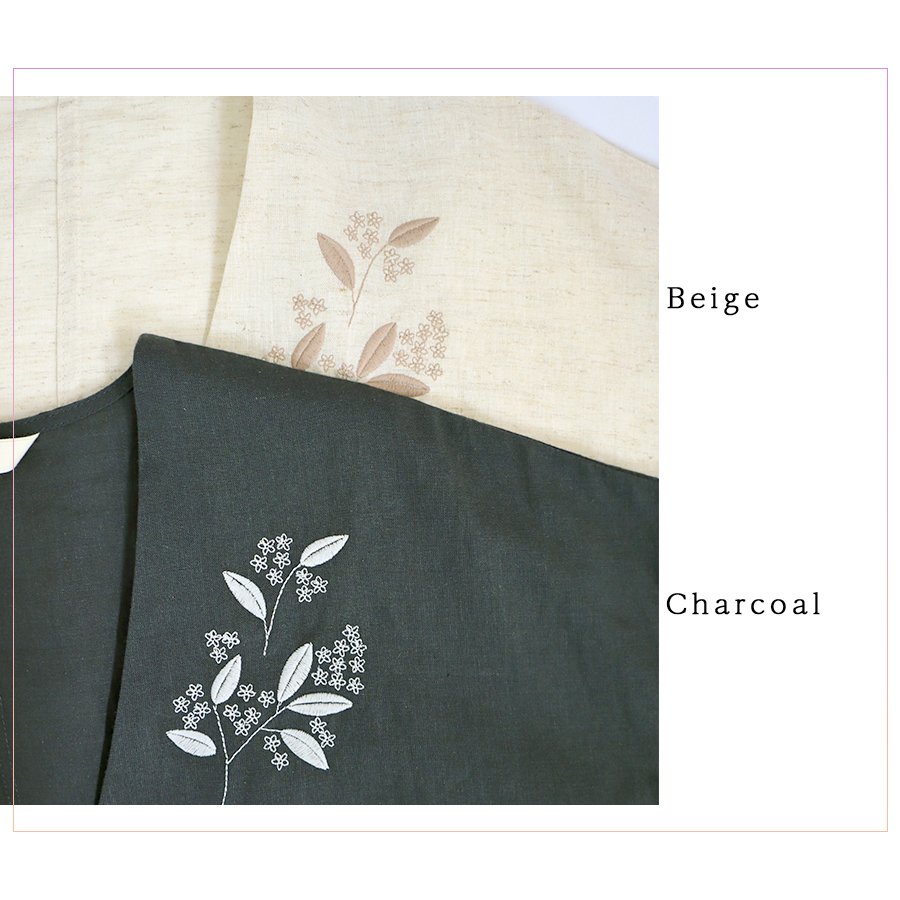 刺繍入りコットンリネンジャケット【cloudnine】 綿麻ショートジャケット |  | 03