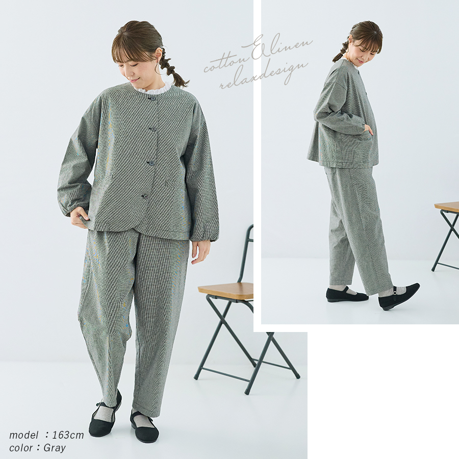 コットンリネンノーカラージャケット cloudnine |  | 04