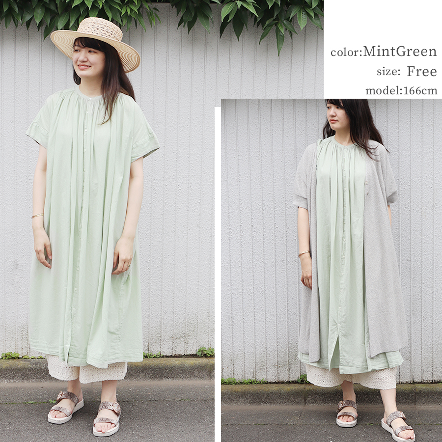 前開きコットンギャザーワンピース【SO】 |  | 05