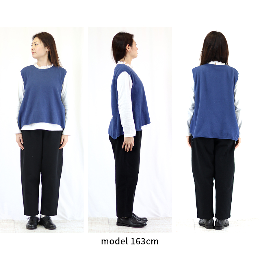 コットンフレアベスト【SO／エスオ―】綿100 春 サマーベスト 鹿の子編み |  | 09