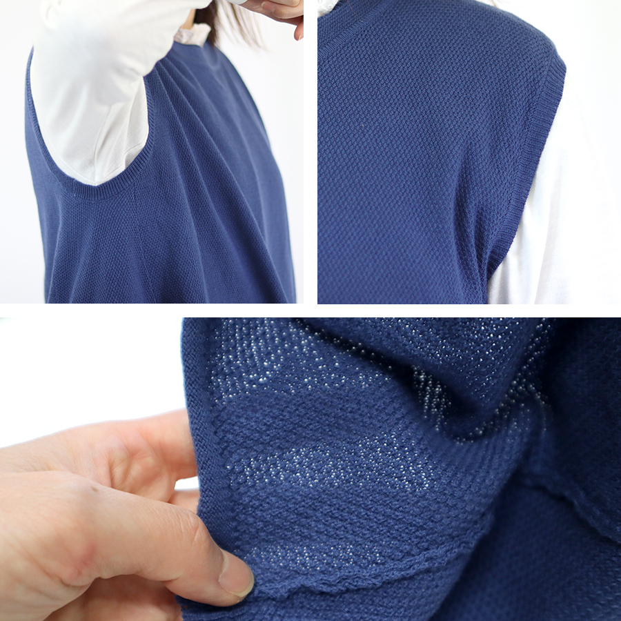 コットンフレアベスト【SO／エスオ―】綿100 春 サマーベスト 鹿の子編み |  | 06