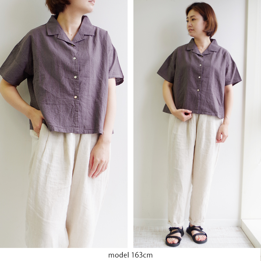 リネンコットン開襟ブラウス【Sorte cuff／08Mab】 |  | 03