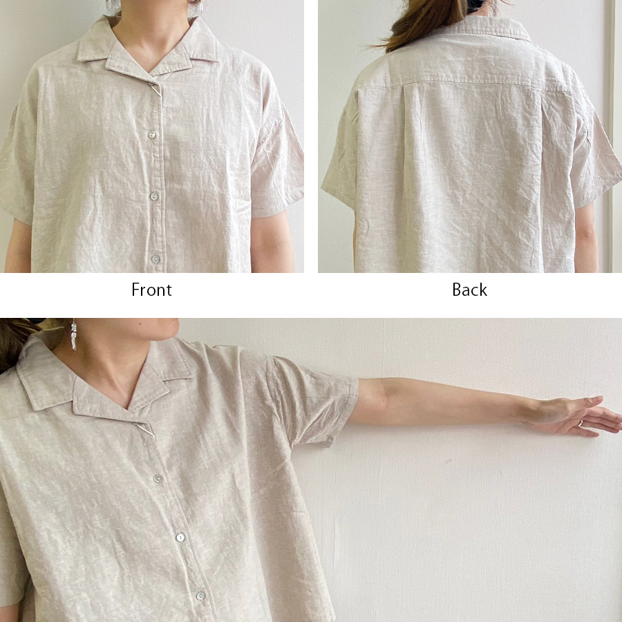 リネンコットン開襟ブラウス【Sorte cuff／08Mab】 |  | 04