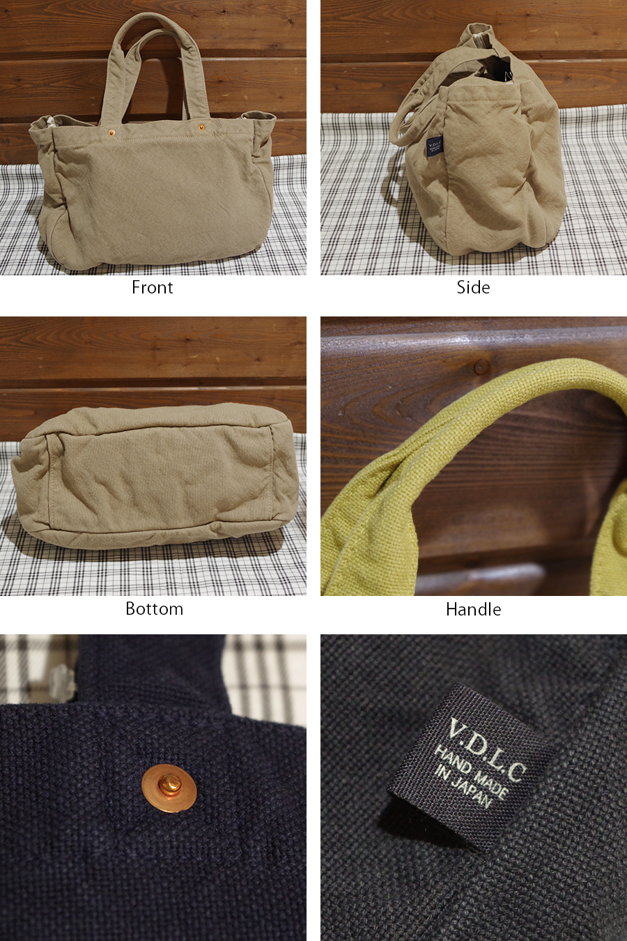 ジップトートバッグ V.D.L.C 倉敷帆布 : W Pocket - 通販 - Yahoo