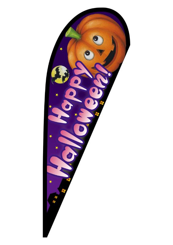 のぼり屋工房 ☆N_pバナー中 22741 Halloween ピンク文字 約W1000×H2800mm ポンジ 集客 販促品 :nobori 22741:ワークウエイト