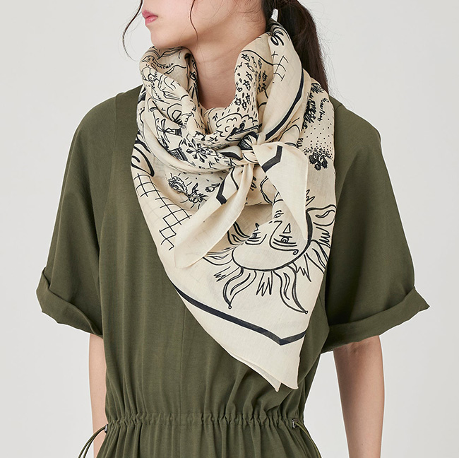 manipuri マニプリ ＜コットンシルクストール120＞マジカルマップ