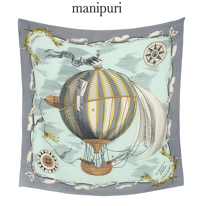 週末セール新品未使用manipuriリネンコットンシルク バルーントリップ manipuri マニプリ ＜コットンシルクストール120＞バルーン