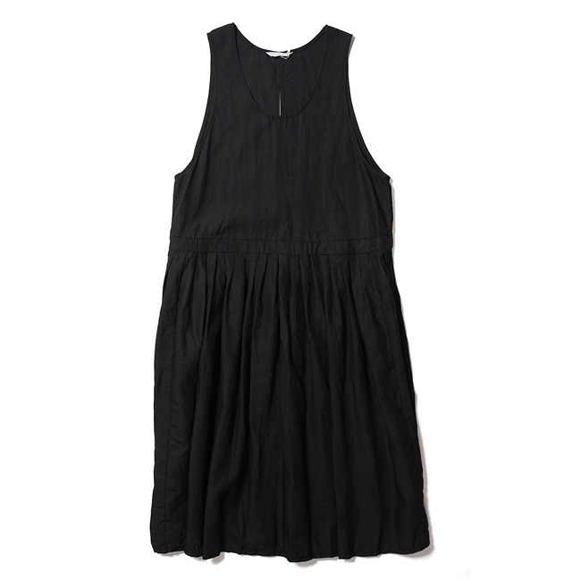 【美品】ホームスパン homspun ノースリーブ ワンピース グレー M homspun（ホームスパン） リネンバイオノースリーブOP ワンピース 1624