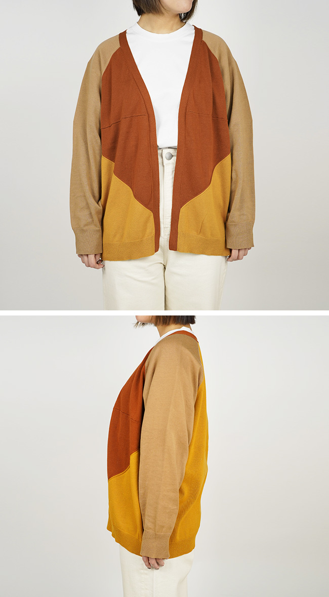 【homspun(ホームスパン)】 ソフトコンパクトヤーン長袖ニットカーディガン homspun homspun(ホームスパン) ソフトコンパクトヤーンVネック