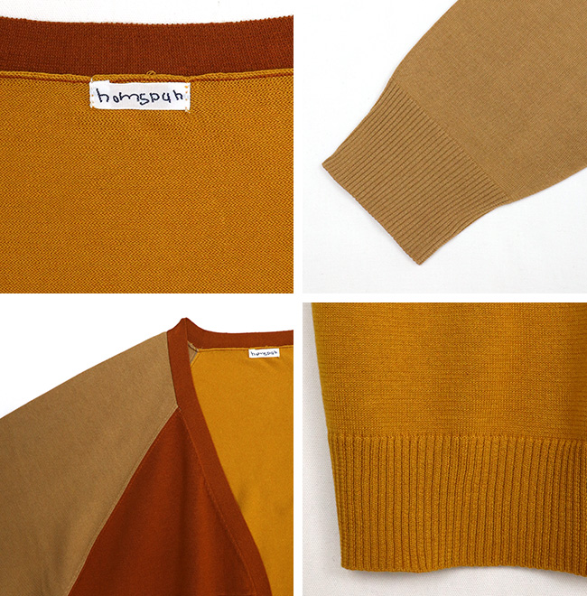 【homspun(ホームスパン)】 ソフトコンパクトヤーン長袖ニットカーディガン homspun homspun(ホームスパン) ソフトコンパクトヤーンVネック