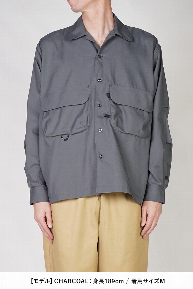 DAIWA PIER39 / 長袖シャツ/S/ポリエステル/GRN/BE-82025 DAIWA PIER39 PIER 39(ダイワピア39) TECH SPORTS OPEN COLLAR SHIRT