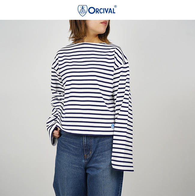 ORCIVAL（オーシバル） 40/2 JERSEY ワイドロングスリーブボートネック